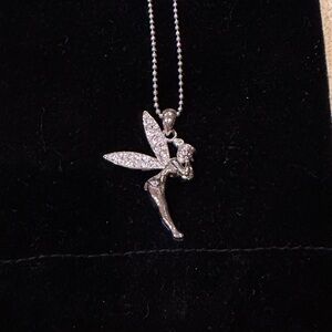 Disney Tinker Bell Silver and rhinestone necklace